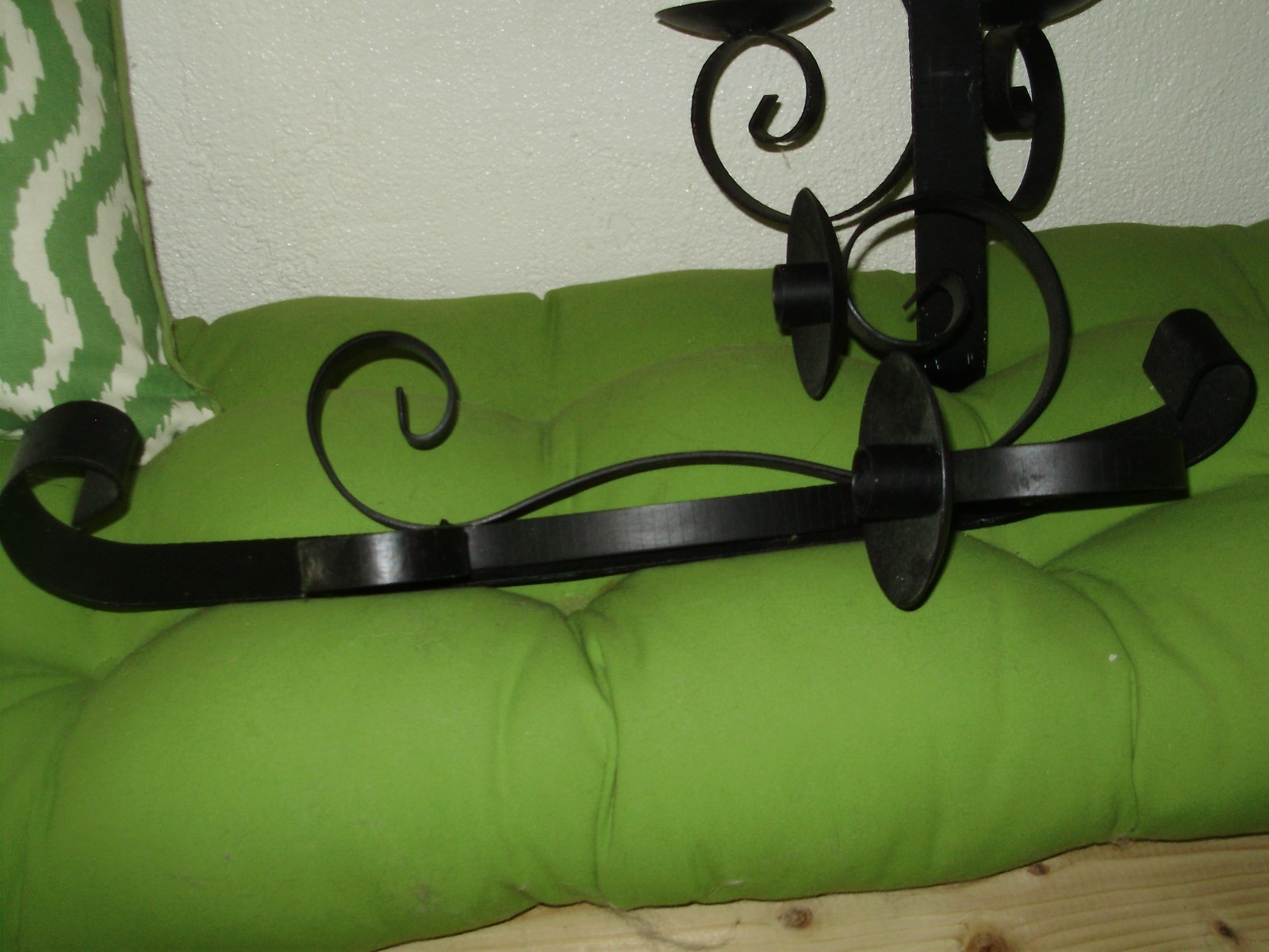 GOTHIC SPANISH REVIVAL- MEDIEVAL- LAR WROUGHT IRON LARGE CANDLE HOLDER PAIR WALL