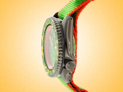 Pre-owned Seiko 5 X Street Fighter Limited Edition Blanka Automatic Pvd-coated Watch