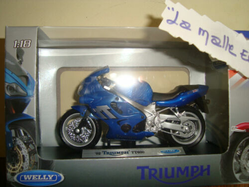 Maquette Moto Triumph TT 600 - Modèle Réduit 1/18ème - Bleu - Occasion - À Saisir