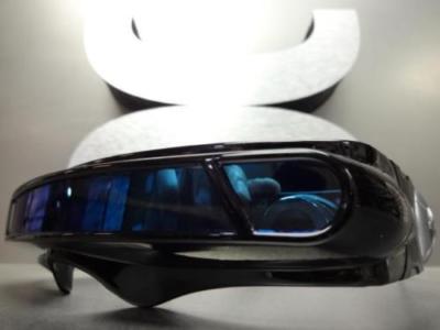 SPACE ROBOT PARTY RAVE COSTUME CYCLOPS FUTURISTIC SHIELD SUN GLASSES Black Frame
