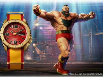 Pre-owned Seiko 5 Sports Street Fighter V Zangief Limited Edition Watch Srpf24