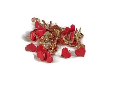 Sweetheart Red Heart Brads Bulk 50ct Valentines Wedding