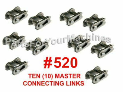 (10) MASTER CONNECTING LINKS #520 FOR ROLLER CHAIN #520 STANDARD