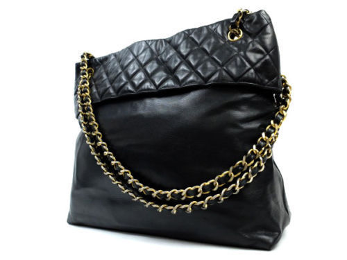 Chanel Executive Tote Coco Leather Handbag Black No. 9 B