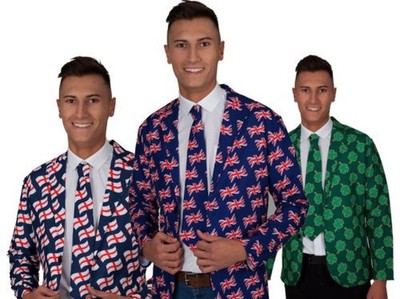National Jacke & Krawatte Herren Kostüm Britisch Irisch Erwachsene Kostümzubehör