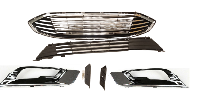 2017 2018 FORD FUSION FRONT BUMPER COVER ASSEMBLY TITANIUM LED FOG LIGHTS GRILLS