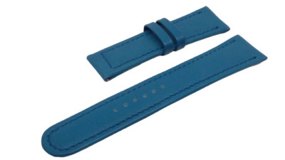 Bracelet montre en 20mm cuir de veau bleu pour boucle deployante de 18mm