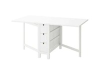Ikea Norden gateleg extending dining table white