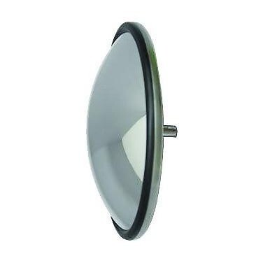 Fortpro 8 1/2" Semi-Bubble Convex Mirror Stainless Steel with Center Stud Mount