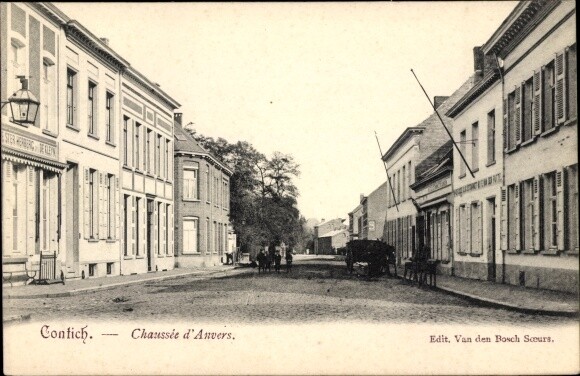 Ak Contich Kontich Flandern Antwerpen, Chaussee D'Anvers - 10670608