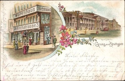 Litho Stuttgart in Baden Württemberg, Warenhaus, Kirchstraße 3,... - 10225351