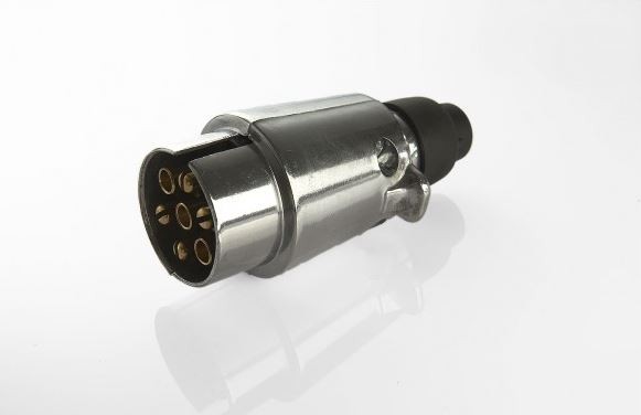 Stecker 7-polig 12 Volt Metall DIN/ISO 1724 mit Schraubanschluss