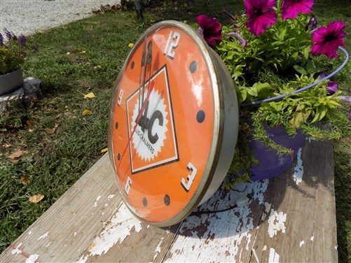 Allis Chalmers Lighted Clock Bubble Glass Pam Farm Tractor Advertising Sign