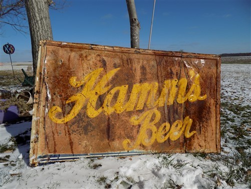57 x 33 Hamms Beer Sign Vintage Embossed Metal Advertising Pub Bar Decor Mancave