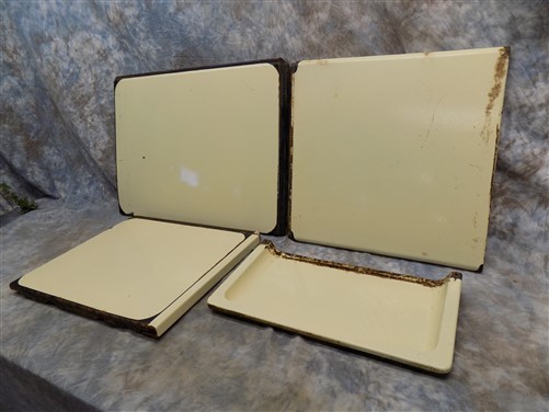4 Stove Panels Magic Chef Quick Meal Porcelain Metal Parts Replacement Vintage
