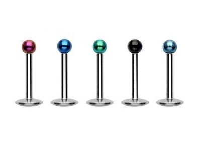 2mm Ball - Lip Stud / Tragus / Monroe - Choose Colour & Length: 6mm, 8mm or 10mm