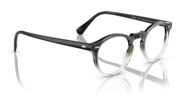 Pre-owned Oliver Peoples 0ov5186 Gregory Peck 1751 Military/crystal Gradient Eyeglasses In Clear