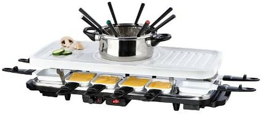 GOURMETmaxx Raclette Grill mit Fondue Set, 1600 W, weiß Aussttellungsstück