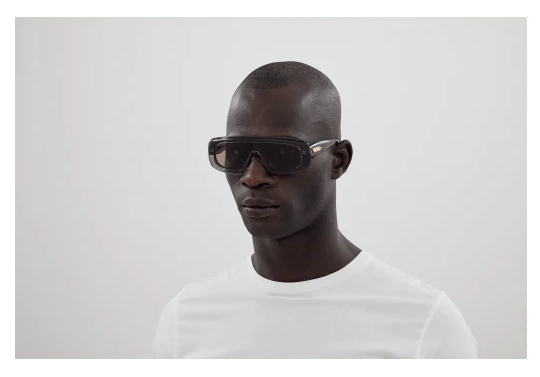 Pre-owned Bottega Veneta Sunglasses Bv1281s-003 Shield Grey Gold Frame Brown Lenses