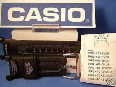 Casio Watch Band PRG-40. Pro Trek Triple Sensor black Rub Strap.Also fits Pag-40