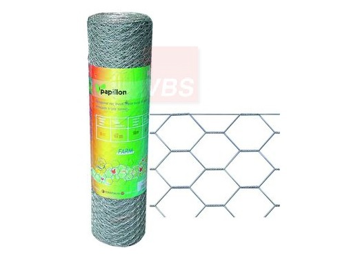 ROTOLO 25 MT RETE RECINZIONE 'FARM' ZINCATA MAGLIA ESAGONALE 13x2 mm h. 100 cm