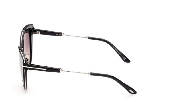 Pre-owned Tom Ford Ft0868 Anjelica-02 01b Black Palladium/sand Gray Gradient Sunglasses In Sand/gray