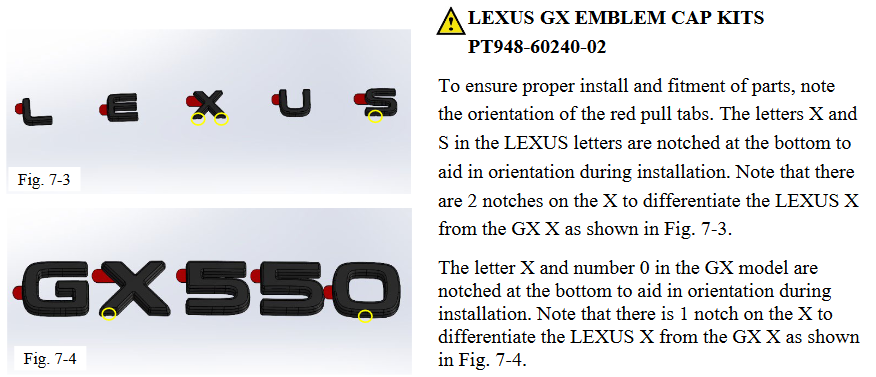 GENUINE NEW OEM GLOSS BLACK LEXUS GX 550 BLACK OUT EMBLEM OVERLAY PT948-60240-02