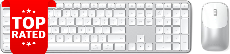 CEX3 Wireless Keyboard Mouse Combo Bluetooth USB-C Silver QWERTY Multi-Device