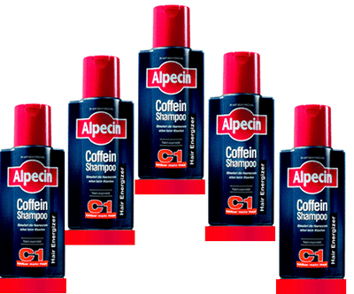 (19,16 € / L) Alpecin - Coffein Shampoo C1 5x250 ml gegen Haarausfall