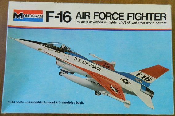 Vintage 1976 Monogram F-16 Air Force Fighter Model Kit