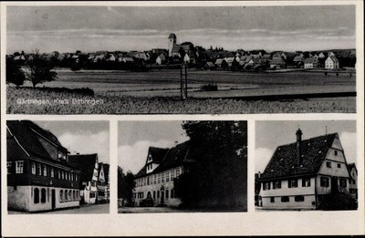 Ak Ehningen Baden Württemberg, Gasthaus zum Löwen, Blick auf den Ort - 2852625