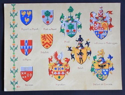Planchon Polet Piret Poinson Le Pipre Polchet Blason Heraldique Coat Of Arms