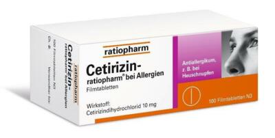 Cetirizin ratiopharm bei Allergien Tabletten 100 St PZN: 2158165