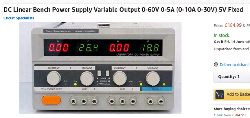 Dc Linear Bench Power Supply Unit In Ossett West Yorkshire