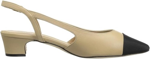 Pre-owned Vaneli Womens Aliz Slingback Pumps Dress Casual Low Heel 1-2" - Black In Pudding Nappa/black