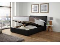Ottoman Faux Leather Storage Bed 