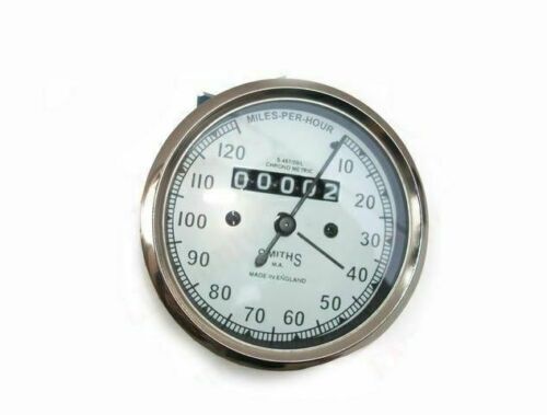 Replica  Smiths White Speedometer 120 Mph With 65" Cable & Alloy Hub Drive BSA Norton Royal enfield