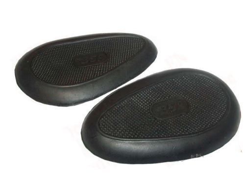 New Pair BSA Logo Fuel Tank Knee Pad Set Black Rubber  