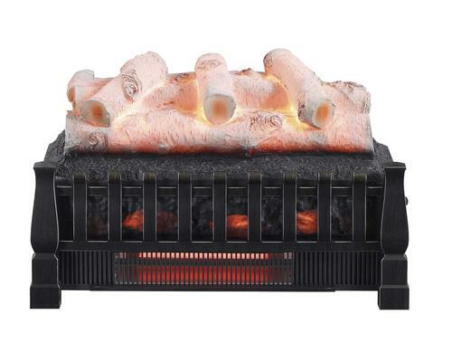 Birch Log Set Remote Crackling Sound Space Heater