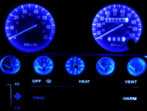 10X Ba9s Blue Bayonet LED Bulb Gauge Cluster Instrument Panel Light