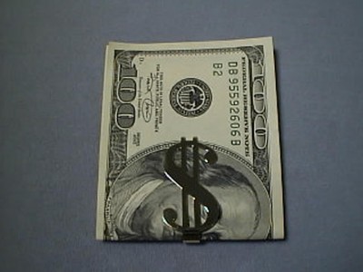 Money Clip 14K Solid Yellow Gold $ Dollar $ Sign design Clip
