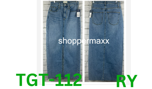 Women's High-Rise Denim Maxi Skirt - Universal Thread, Medium Wash, 0