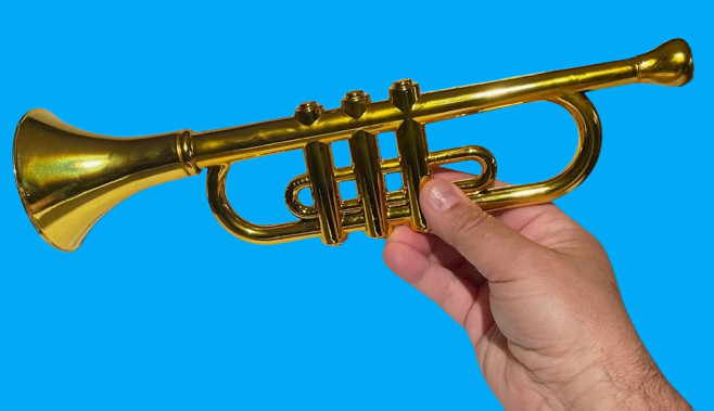 Squeaker BUGLE HORN TOY 13” Plastic Noisemaker Prop Funny Sound Clown Trumpet