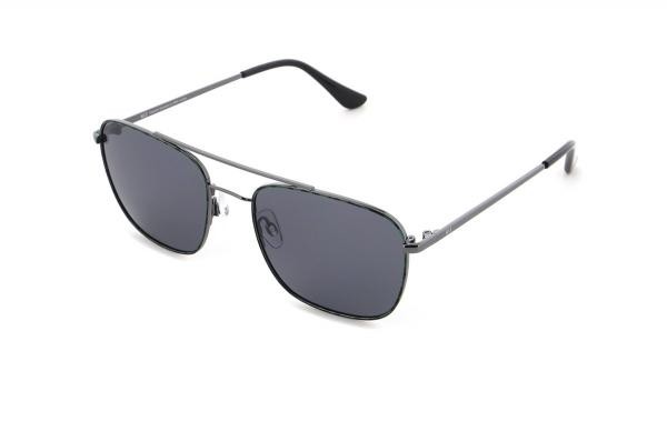 HIS POL HPS24103 2 Lunettes de Soleil Homme Plastique Aviateur Argent Noir
