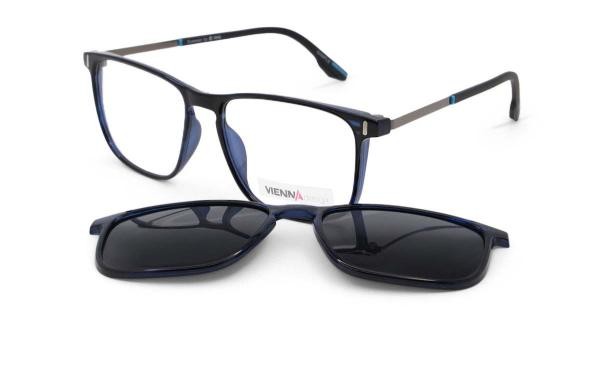 Vienna Design UN885 02 Herren Brille Kunststoff Quadratisch Blau