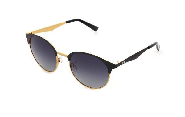 HIS POL HPS24101 1 Herren Damen Sonnenbrille Metall Rund GoldSchwarz