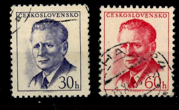 Tschechoslowakei_1958 Mi.Nr. 1081-1082 Novotny_02