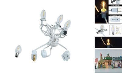 Three Bulb chainable LED Accessory Cord   10ft Cord with Three On/Off Switch