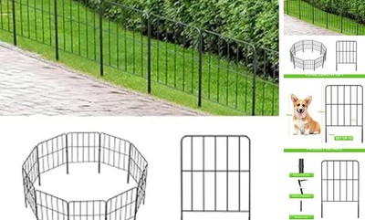  Decorative Garden Fence 10 Pack, Total 10ft (L) x 24in (H) 10' (L) x 24'' (H)