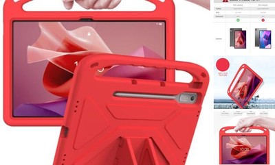  for Lenovo Tab P12 Case 12.7-inch 2023, Kids Case Cover with Shockproof Red